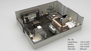 Block 17 Apartments PH-B1 3D Floor Plan